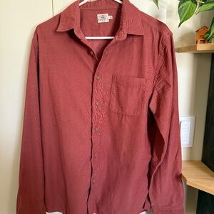 Faherty Mens Stretch Corduroy Button Down Shirt - Medium